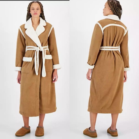 UGG Women's Notch-Lapel Tie-Waist Classic Robe NWT Size Medium - Picture 2 of 5